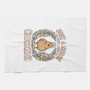 Krankenschwester, die Hühner liebt Vintage-Shirt-D Geschirrtuch