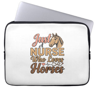Krankenschwester, die Pferde liebt, Vintage-Sticke Laptopschutzhülle