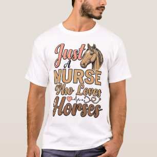 Krankenschwester, die Pferde liebt, Vintage-Sticke T-Shirt