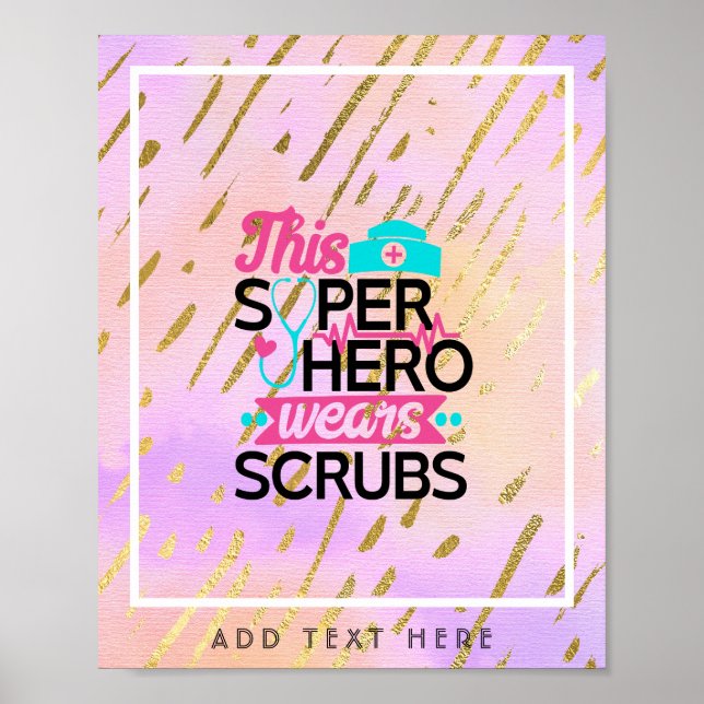 Krankenschwester - Dieser Superheld trägt Scrubs - Poster (Vorne)