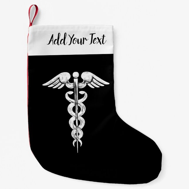 Krankenschwester-Doktor Medical Caduceus Kleiner Weihnachtsstrumpf (Vorderseite)