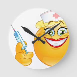 Krankenschwester emoji runde wanduhr