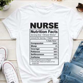 Krankenschwester-Ernährungsfakten – Lustiges Krank T-Shirt