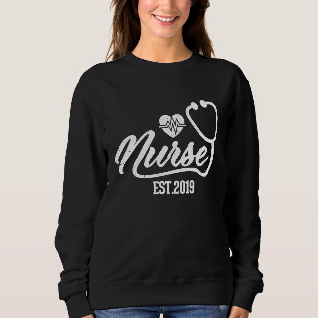Krankenschwester Est 2019   Pflegeabsolventin Sweatshirt (Vorderseite)