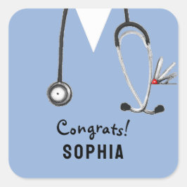 Krankenschwester-Examens-Glückwünsche Quadratischer Aufkleber