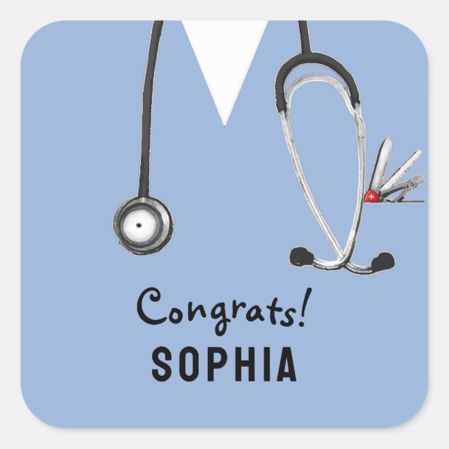 Krankenschwester-Examens-Glückwünsche Quadratischer Aufkleber (Vorderseite)