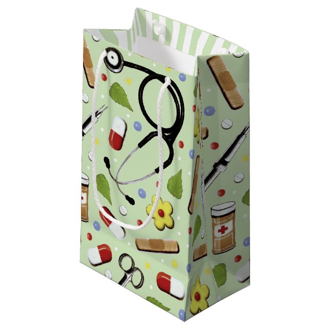 Krankenschwester-Feier Kleine Geschenktüte (Vorderseite Schrägansicht)