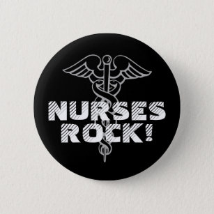 Krankenschwester-Felsen! Pinback Knopf für Button