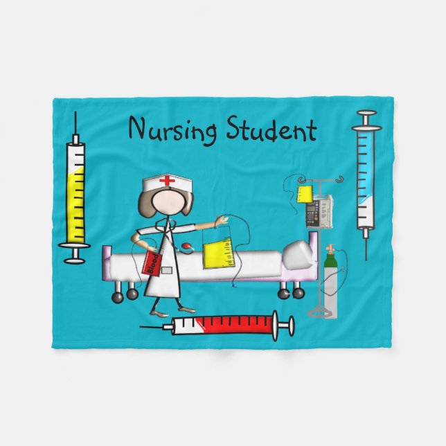 Krankenschwester-Fleece-Decke blaues #6 Fleecedecke (Vorderseite (Horizontal))