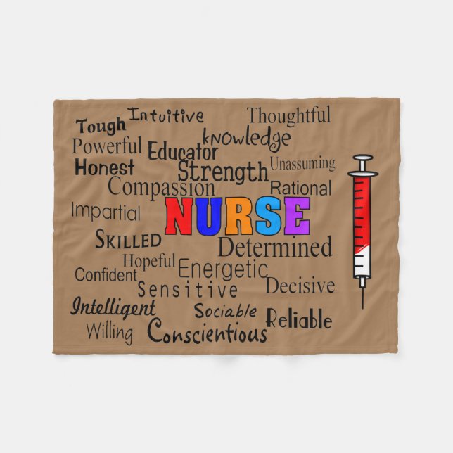 Krankenschwester-Fleece-umfassende Fleecedecke (Vorderseite (Horizontal))
