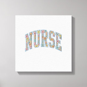 Krankenschwester Floral Varsity-Lettering-Shirt-De Leinwanddruck