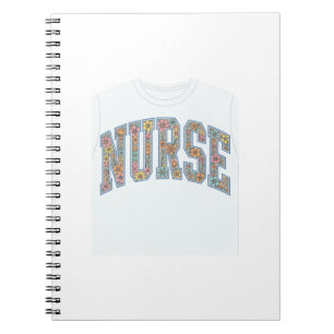 Krankenschwester Floral Varsity-Lettering-Shirt-De Notizblock