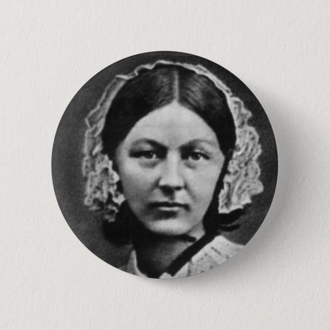 Krankenschwester-Florence Nightingale-Porträt Button (Vorderseite)