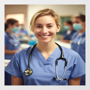 Krankenschwester-Foto anpassen personalisieren Fensteraufkleber