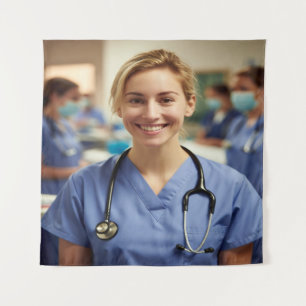 Krankenschwester Foto Anpassen Personalisieren Wandteppich