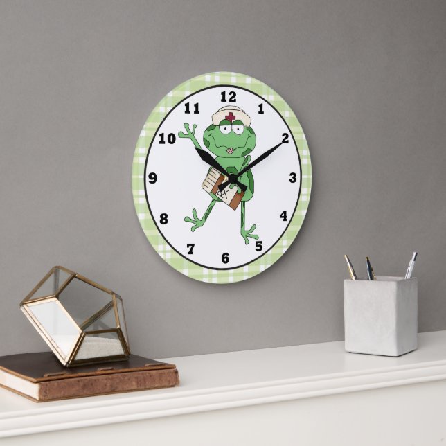Krankenschwester-Frosch-Wanduhr Große Wanduhr (Büro)