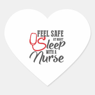 Krankenschwester fühlt sich am Nachtschlafen siche Herz-Aufkleber