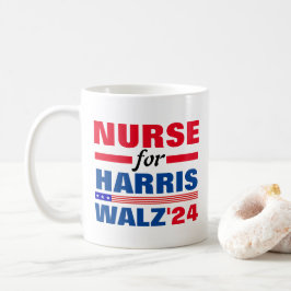 Krankenschwester für Harris Walz Red Blue Kaffeetasse