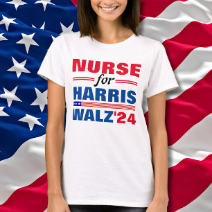 Krankenschwester für Harris Walz Red Blue T-Shirt