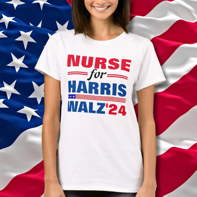 Krankenschwester für Harris Walz Red Blue T-Shirt (Von Creator hochgeladen)