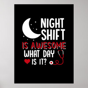 Krankenschwester Geschenk Nachtschicht ist großa Poster