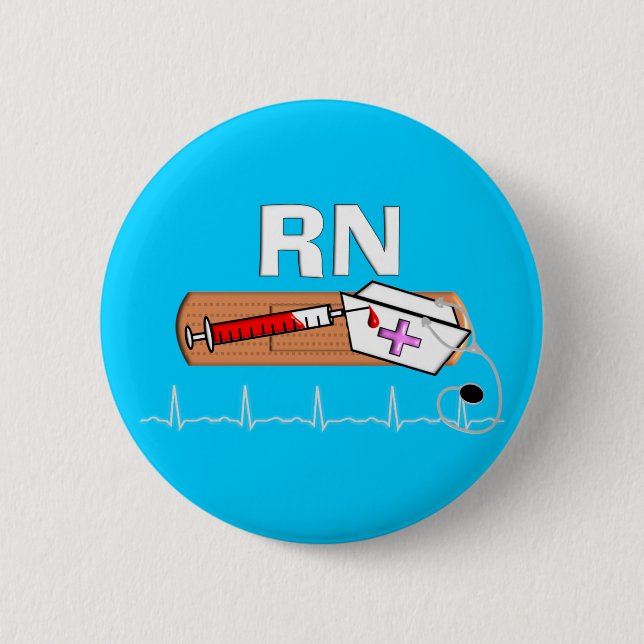 Krankenschwester-Geschenke "RN " Button (Vorderseite)