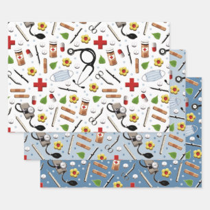 Krankenschwester-Geschenkverpackungspapiere Geschenkpapier Set