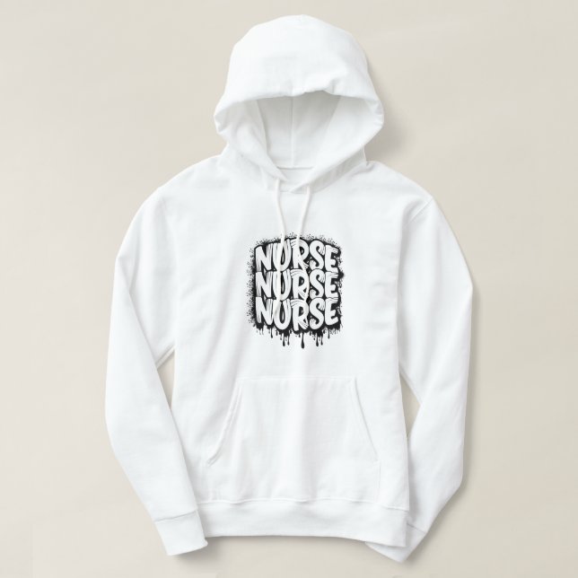Krankenschwester geschrieben mit Graffiti Graphic Hoodie (Design vorne)