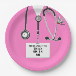 Krankenschwester Graduation Party pink Pappteller