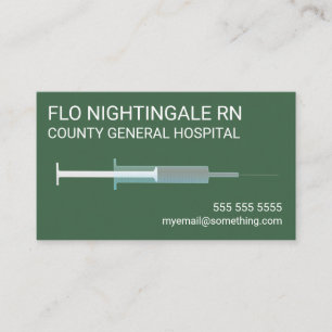 Krankenschwester-Grippeimpfung-Grün Visitenkarte