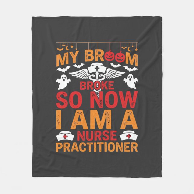 Krankenschwester Halloween Besen Brach Design_1 Fleecedecke (Vorderseite)