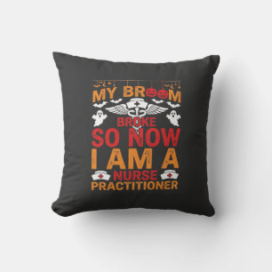 Krankenschwester Halloween Besen Brach Design_1 Kissen