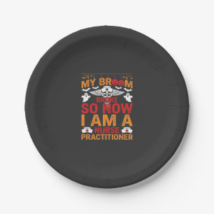Krankenschwester Halloween Besen Brach Design_1 Pappteller