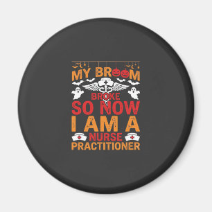 Krankenschwester Halloween Besen kaputt Design_1 Magnet