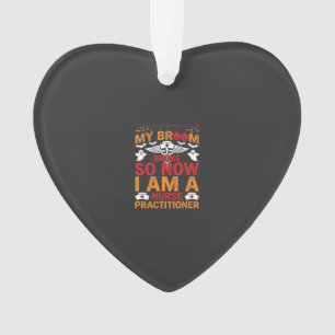 Krankenschwester Halloween Besen kaputt Design_1 Ornament