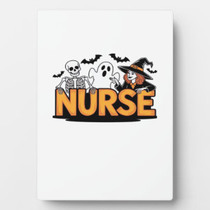 Krankenschwester - Halloween - mit Geist, Hexe und Fotoplatte