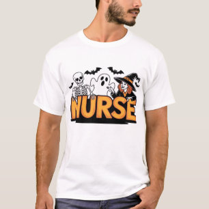 Krankenschwester - Halloween - mit Geist, Hexe und T-Shirt