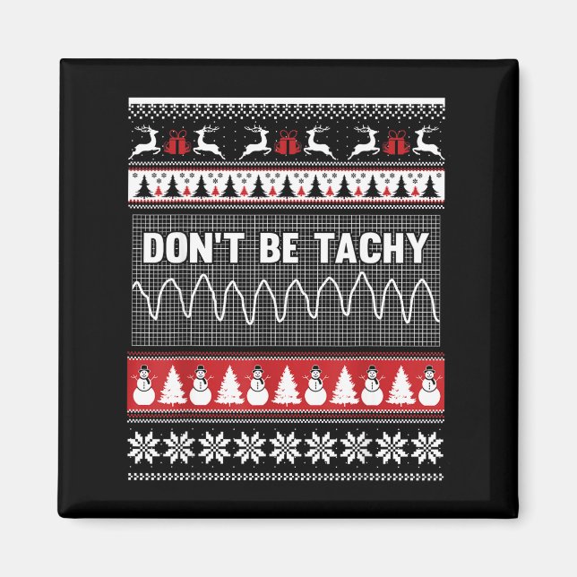 Krankenschwester hässlicher Weihnachtspullover - S Magnet (Vorne)