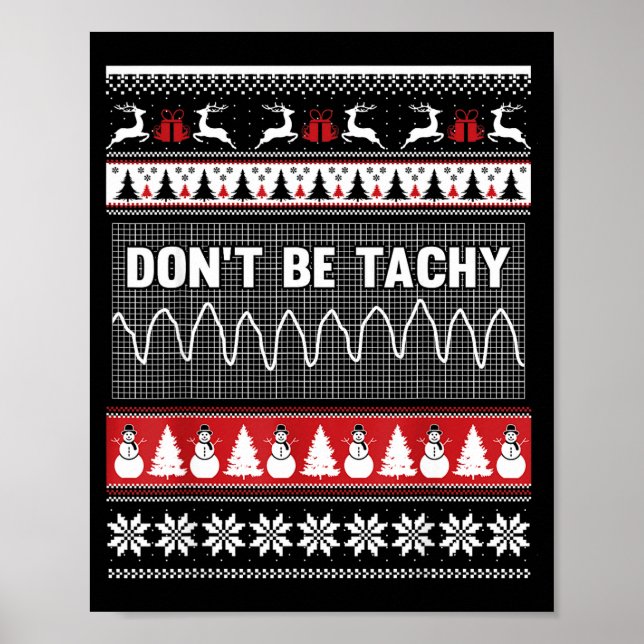 Krankenschwester hässlicher Weihnachtspullover - S Poster (Vorne)
