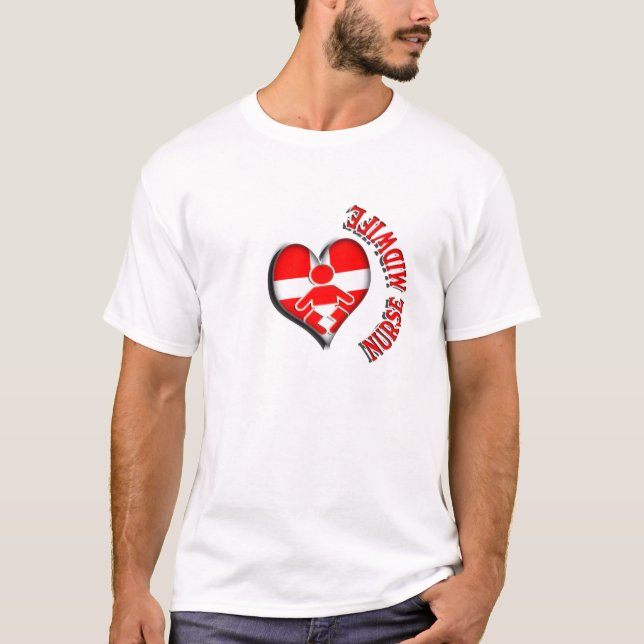 KRANKENSCHWESTER-HEBAMME-HERZ-MEDIZINISCHES SYMBOL T-Shirt (Vorderseite)