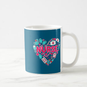 Krankenschwester Herz Stethoskop Medizin Icons Des Kaffeetasse