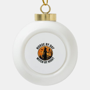 Krankenschwester Hexe Halloween Vintage Grusel Sch Keramik Kugel-Ornament