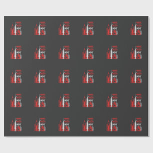 Krankenschwester-Hexen-Halloween-Skyline-Design_1 Geschenkpapier