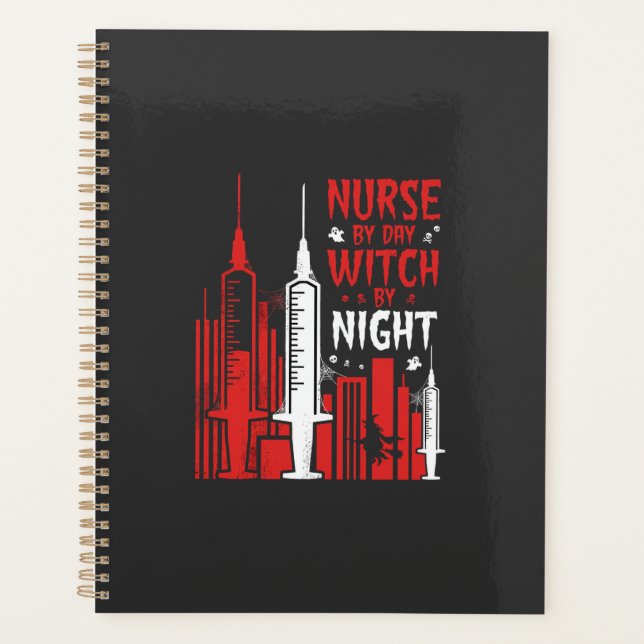 Krankenschwester-Hexen-Halloween-Skyline-Design_1 Planer (Vorderseite)