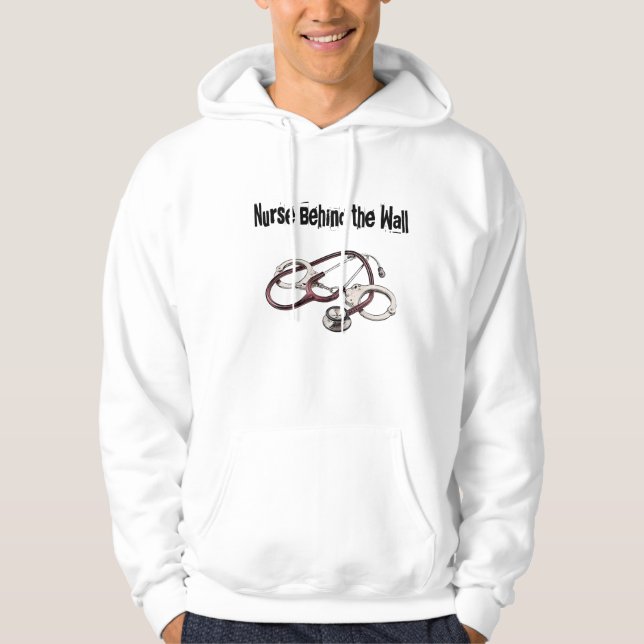 Krankenschwester hinter dem Wand-Sweatshirt Hoodie (Vorderseite)