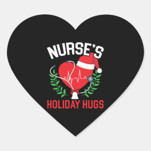 Krankenschwester Holiday Hugs Krankenpflege Heilig Herz-Aufkleber