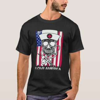 Krankenschwester Hot Trend Totenkopf Krankenschwes T-Shirt