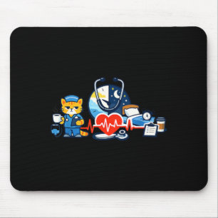 Krankenschwester Humor Nachtschicht Emblem für RN- Mousepad
