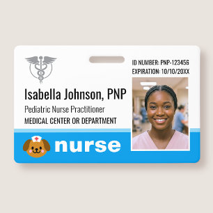 Krankenschwester-ID-Ausweis Foto-Logo Hund Blau Pä Ausweis