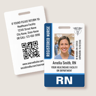 Krankenschwester-ID-Ausweis Foto-Logo RN Mitarbeit Ausweis